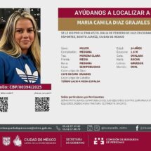 ALERTA EN MÉXICO Y COLOMBIA POR LA DESAPARICIÓN DE MARÍA CAMILA
