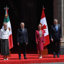 Recibe Sheinbaum en Palacio Nacional a Mark Carney, primer ministro de Canadá