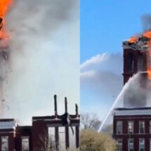 Incendio provoca colapso parcial del histórico Palacio de Justicia en Rome, Georgia