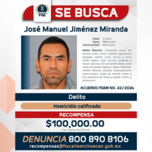 Fiscalía de Michoacán ofrece recompensa por exjefe de escoltas del alcalde de Uruapan