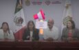 Maestros del SIMVE protestan durante conferencia de Nahle en Xalapa por despidos