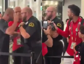 Miembro del cuerpo técnico de Egipto confronta a policía en Dallas por impedir foto a niño