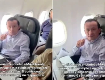Aficionado encara a Mikel Arriola en vuelo y exige regreso del ascenso